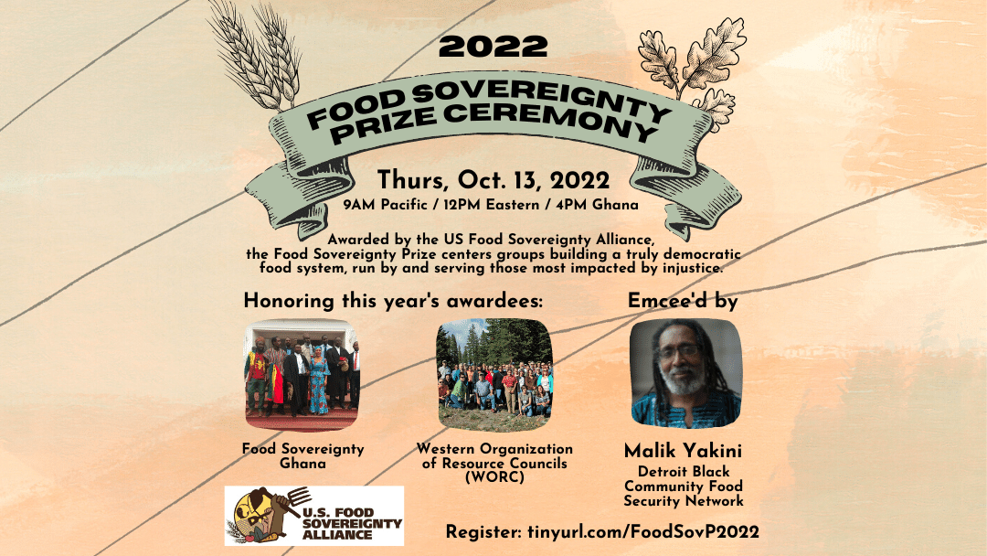 Virtual Food Sovereignty Prize Ceremony Community Alliance for Global